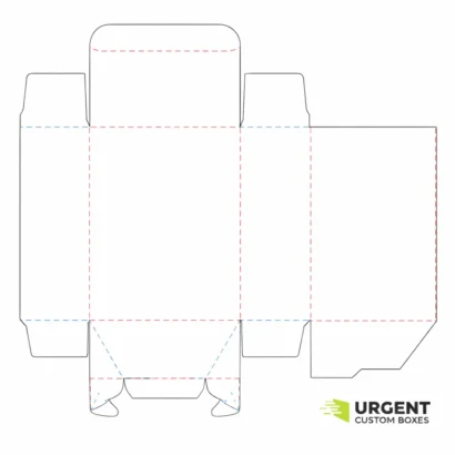 2D dieline of tuck end snap lock box with logo