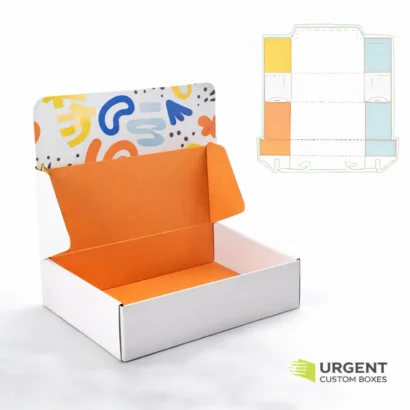 Custom auto bottom printed box with display lid