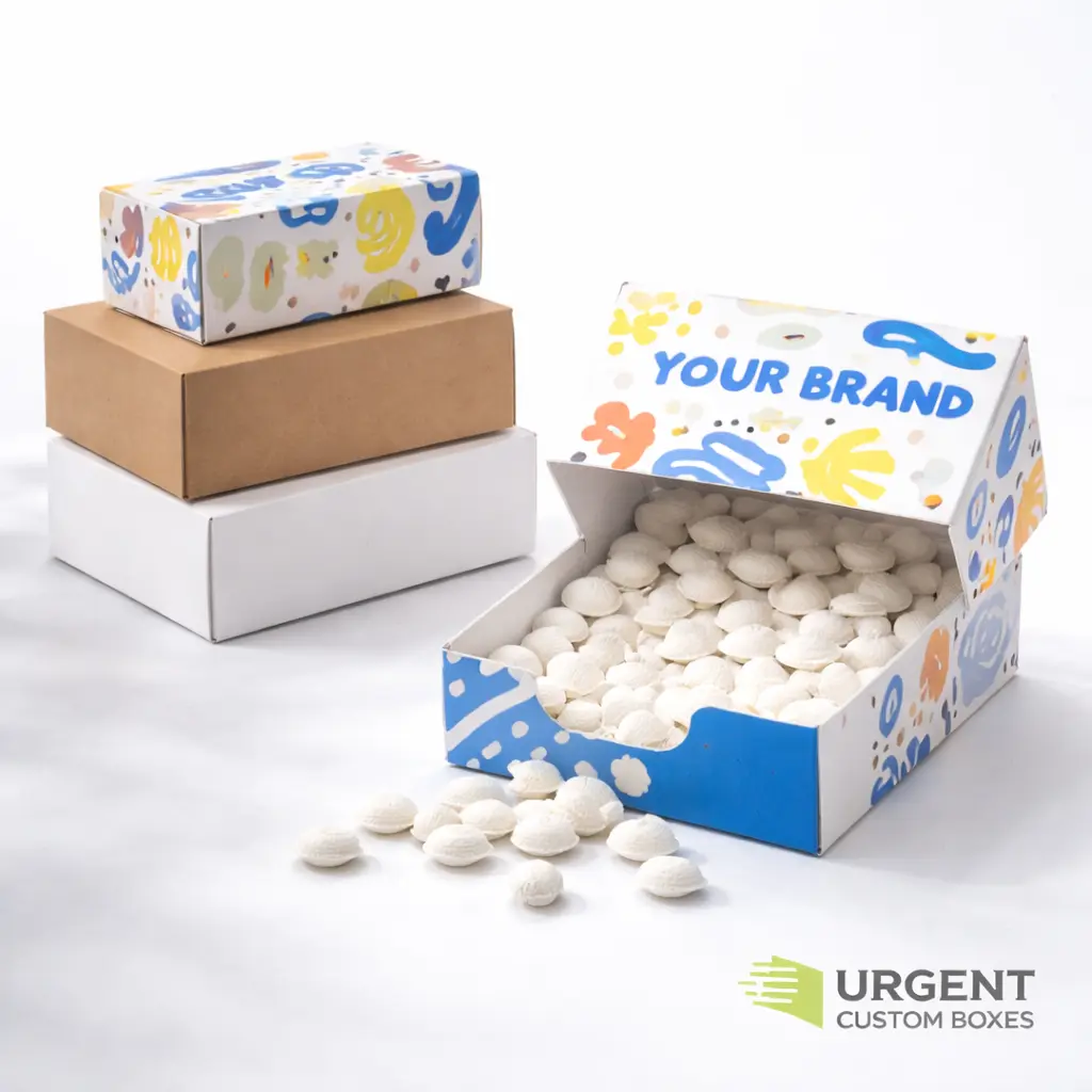 Custom flip out open dispenser box with front dispensing flap