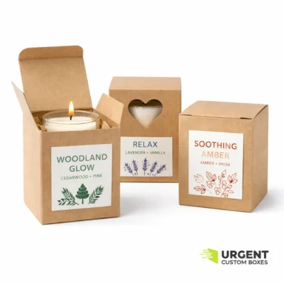 Custom kraft candle boxes with scented candles