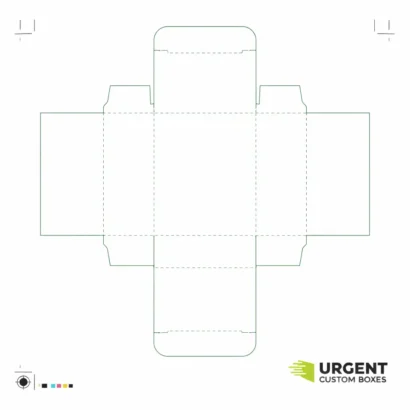 Dieline template for tuck end sleeve packaging with logo