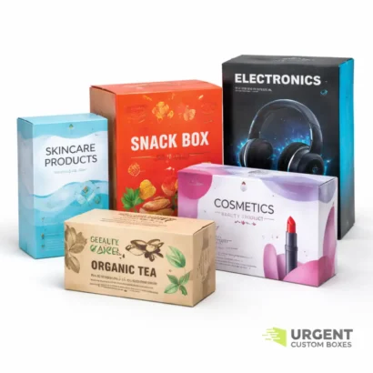 Straight tuck end box dieline template with logo