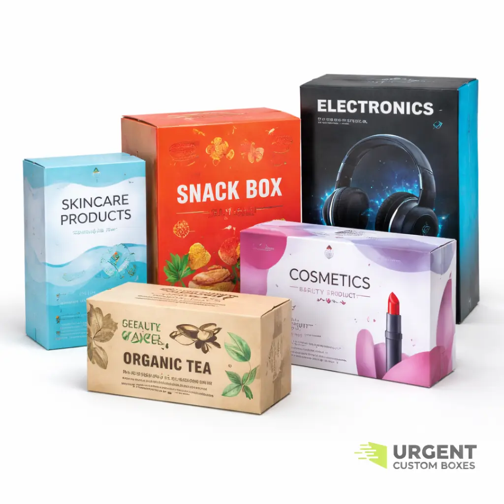 Straight tuck end box dieline template with logo