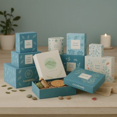 Eco-friendly gift boxes and nature decor