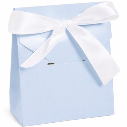 Elegant blue Event Gift Boxes with satin bow