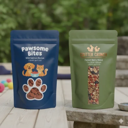 Custom 2 quart Mylar pet food bags