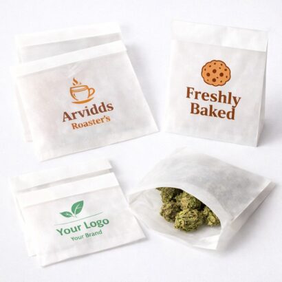 Custom glassine bags with printed branding