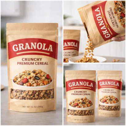 Custom granola stand-up pouches