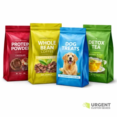 Custom gusset Mylar bags with branded packaging