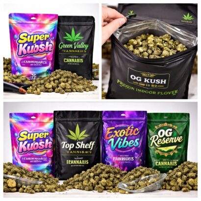 Custom weed pound Mylar bags for bulk cannabis packaging