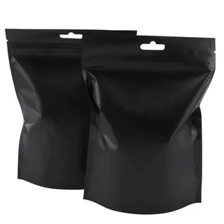 Punched hang hole material for mylar bags