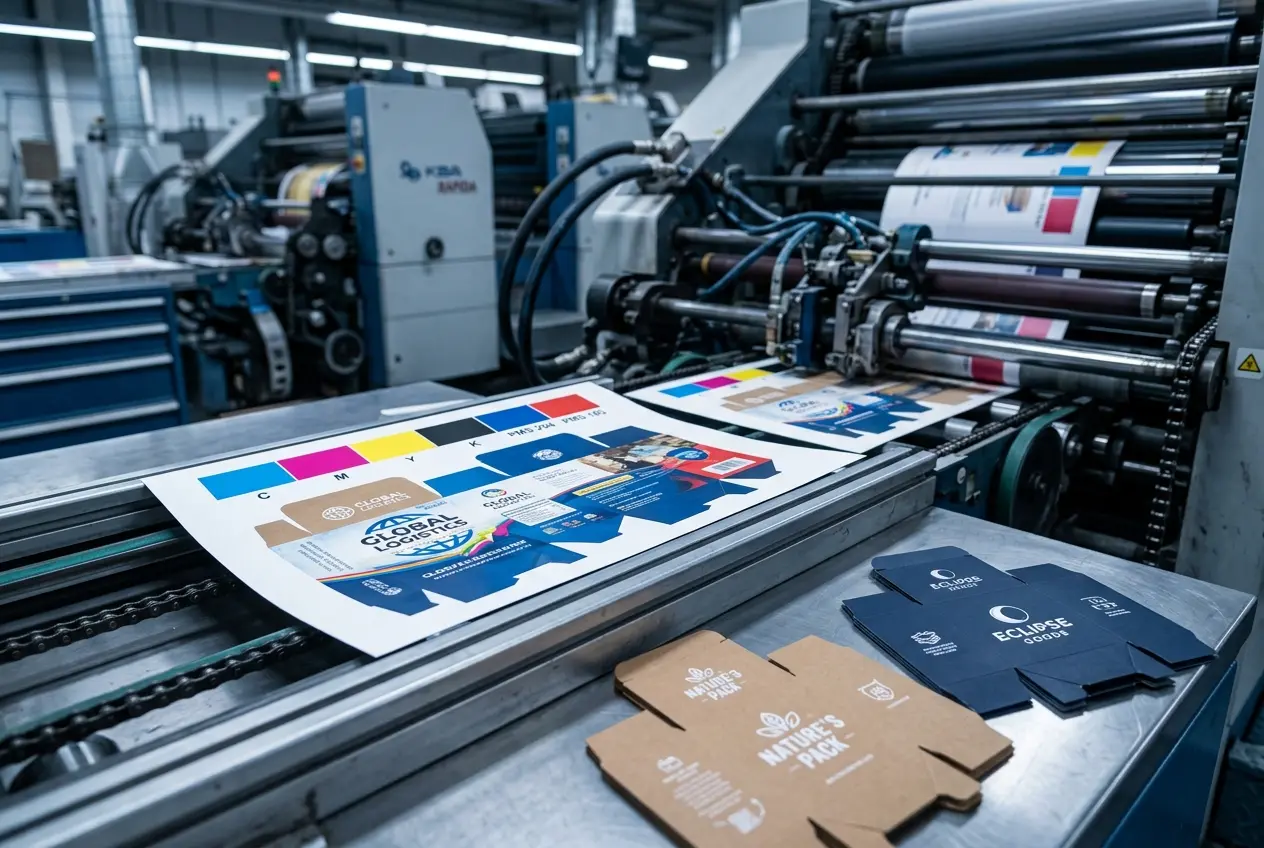 Custom packaging offset printing press by Urgent Custom Boxes
