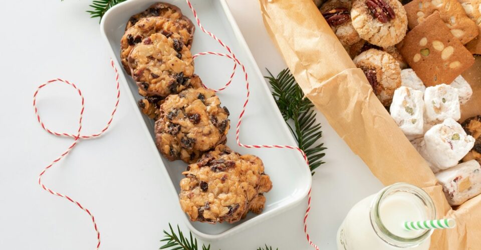 Cookies packed tightly in a box ready for shipping